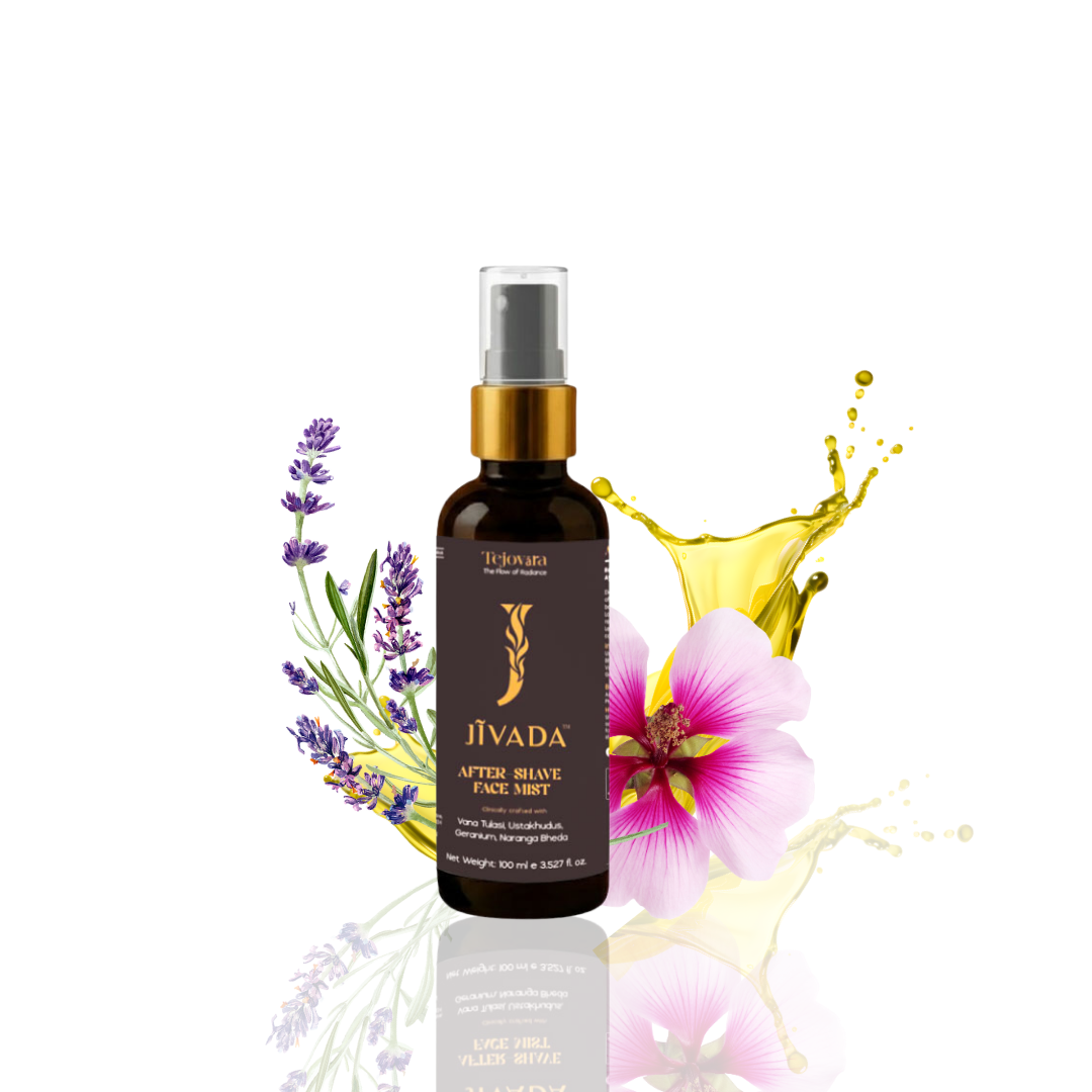 Jivada After-Shave Face Mist |Ayurvedic Neurocosmetic |Revitalize, Soothe Ayurvedic Botanicals | Alcohol-Free | pH-Balanced | 100ml
